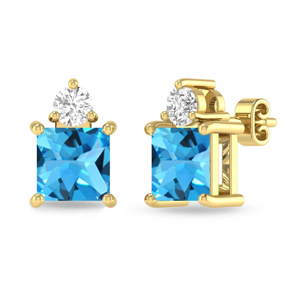 Yellow Gold - Blue Topaz