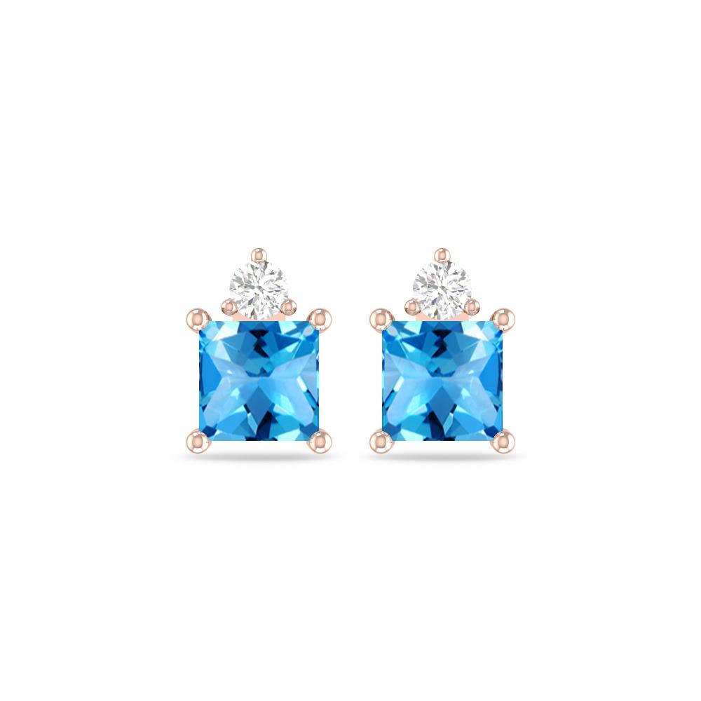 Rose Gold - Blue Topaz
