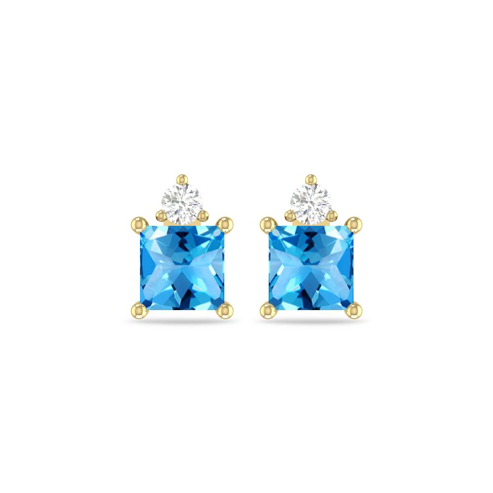 Yellow Gold - Blue Topaz