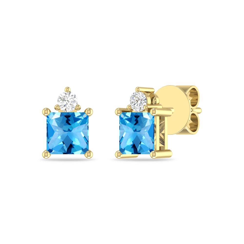 Yellow Gold - Blue Topaz