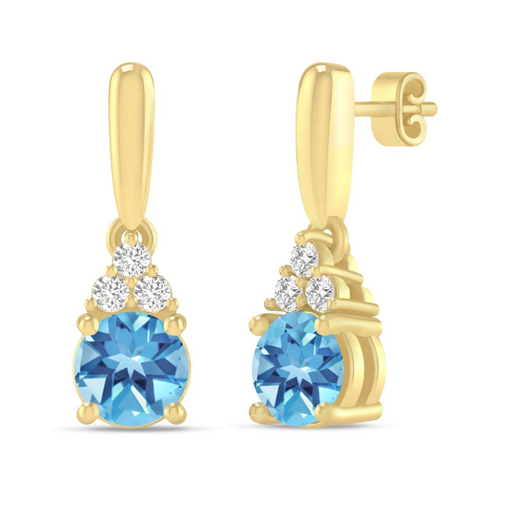 Yellow Gold - Blue Topaz