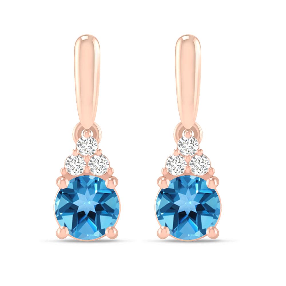 Rose Gold - Blue Topaz