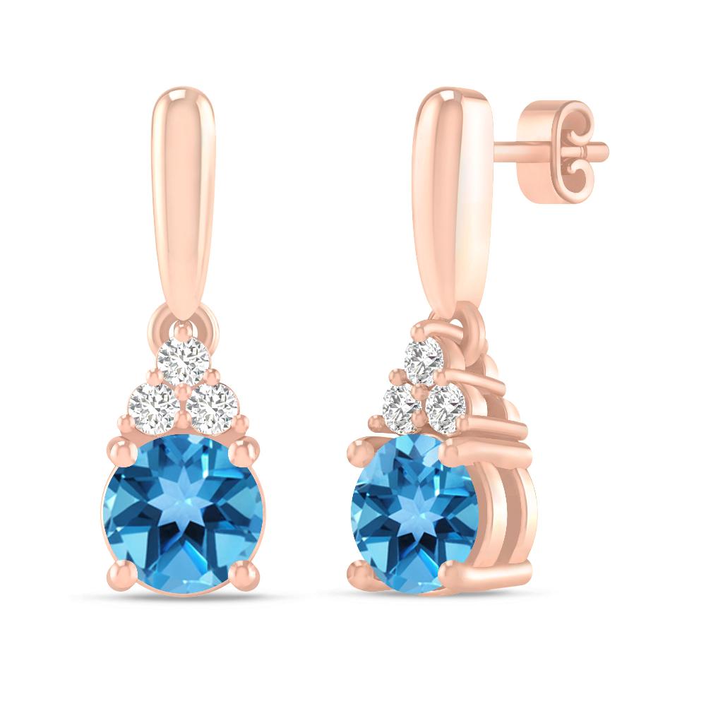 Rose Gold - Blue Topaz