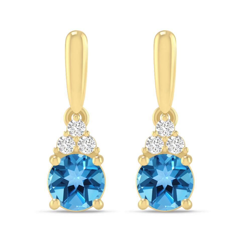 Yellow Gold - Blue Topaz