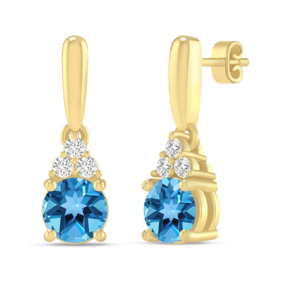 Yellow Gold - Blue Topaz