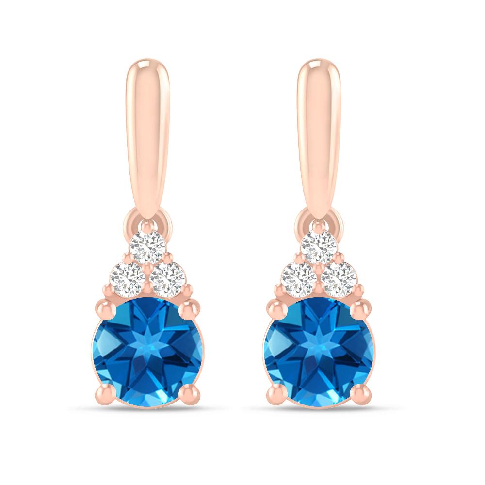 Rose Gold - Blue Topaz