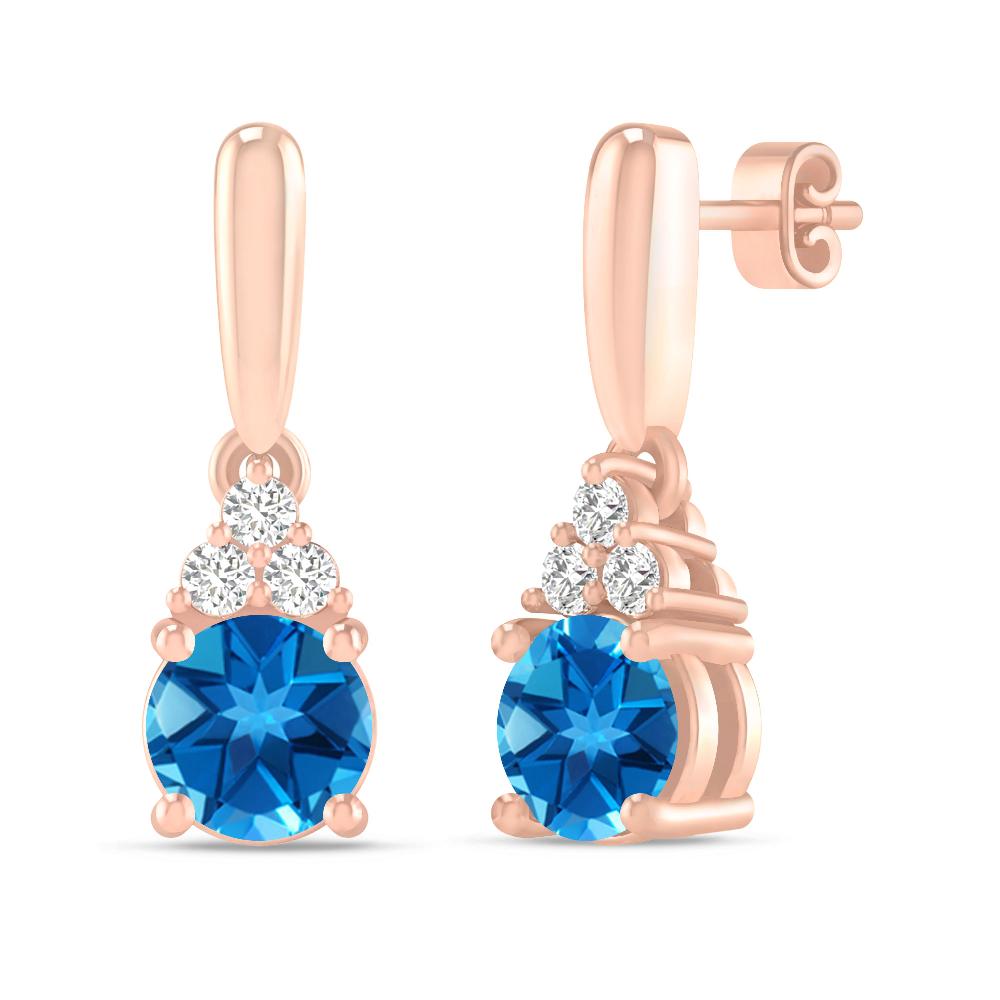 Rose Gold - Blue Topaz