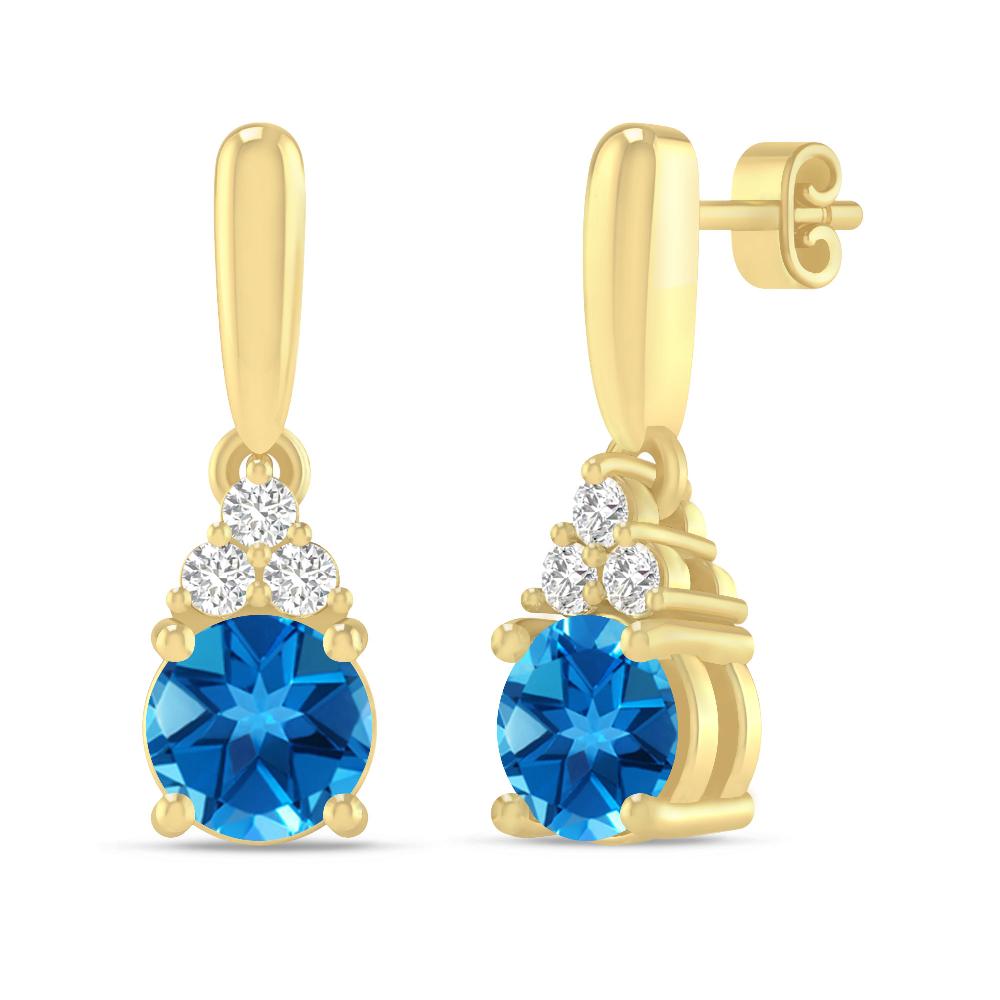 Yellow Gold - Blue Topaz