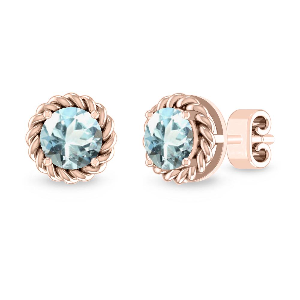 Rose Gold - Aquamarine