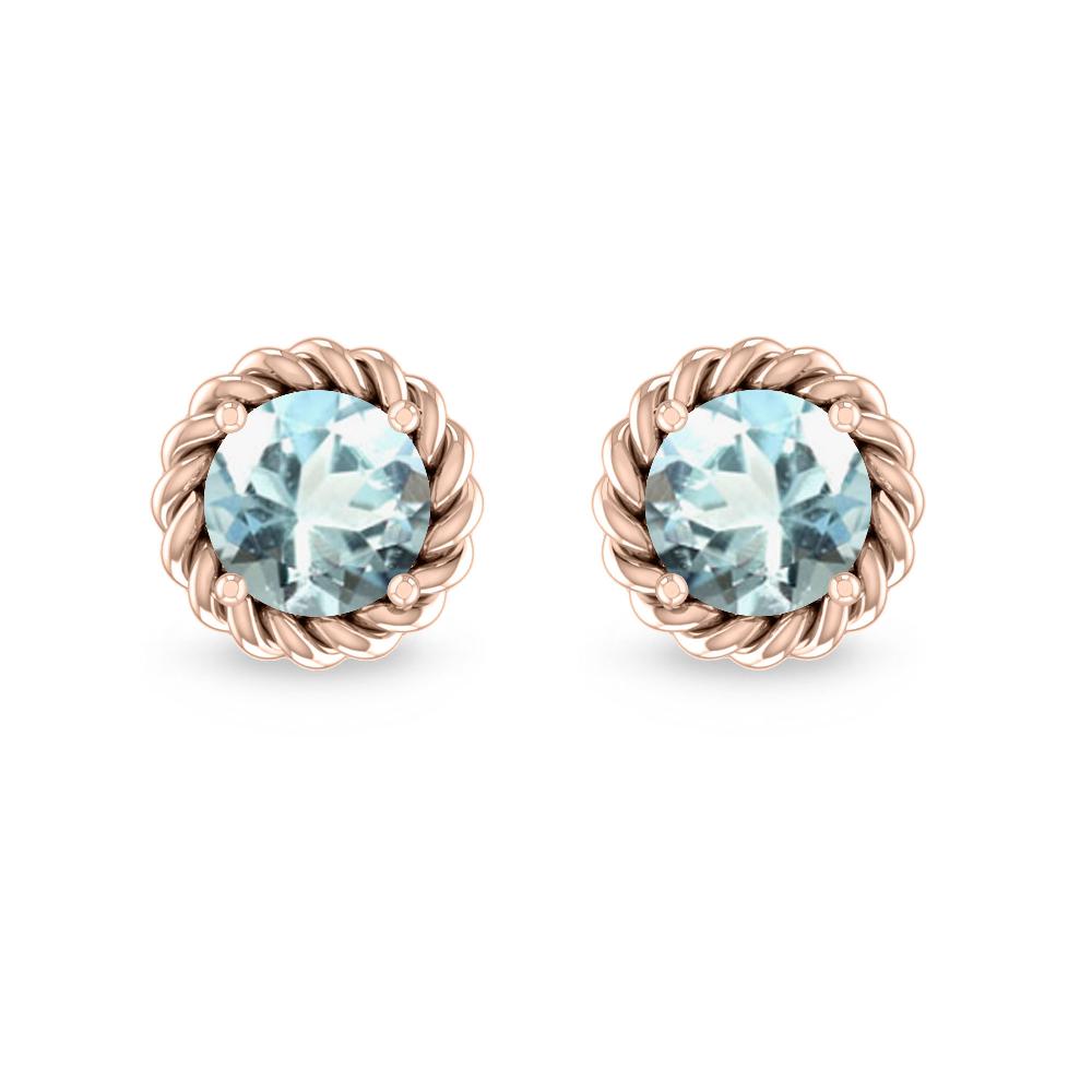 Rose Gold - Aquamarine