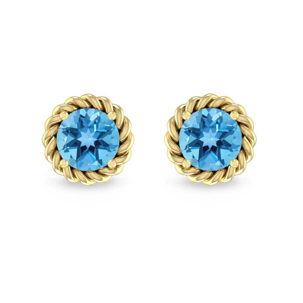Yellow Gold - Blue Topaz