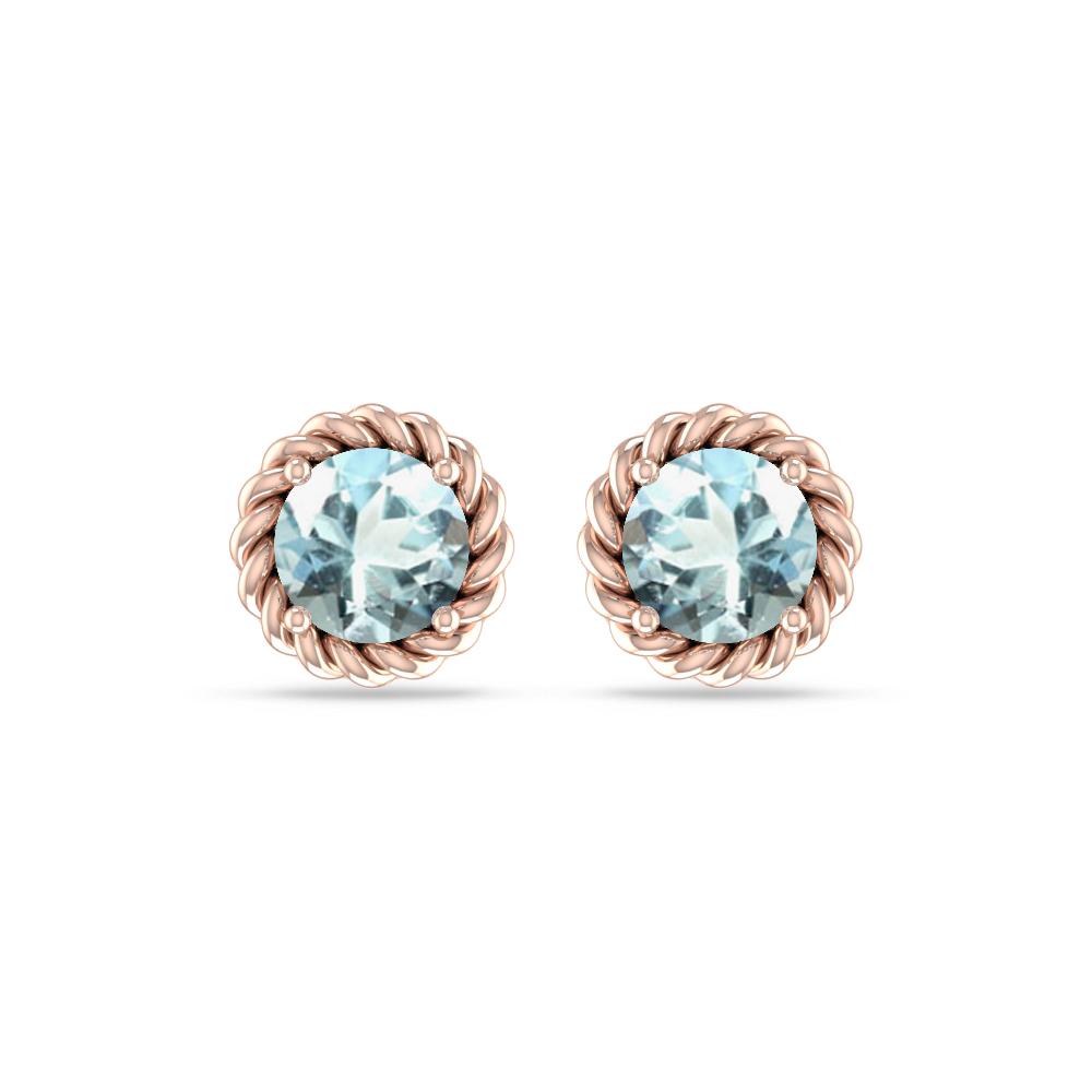 Rose Gold - Aquamarine