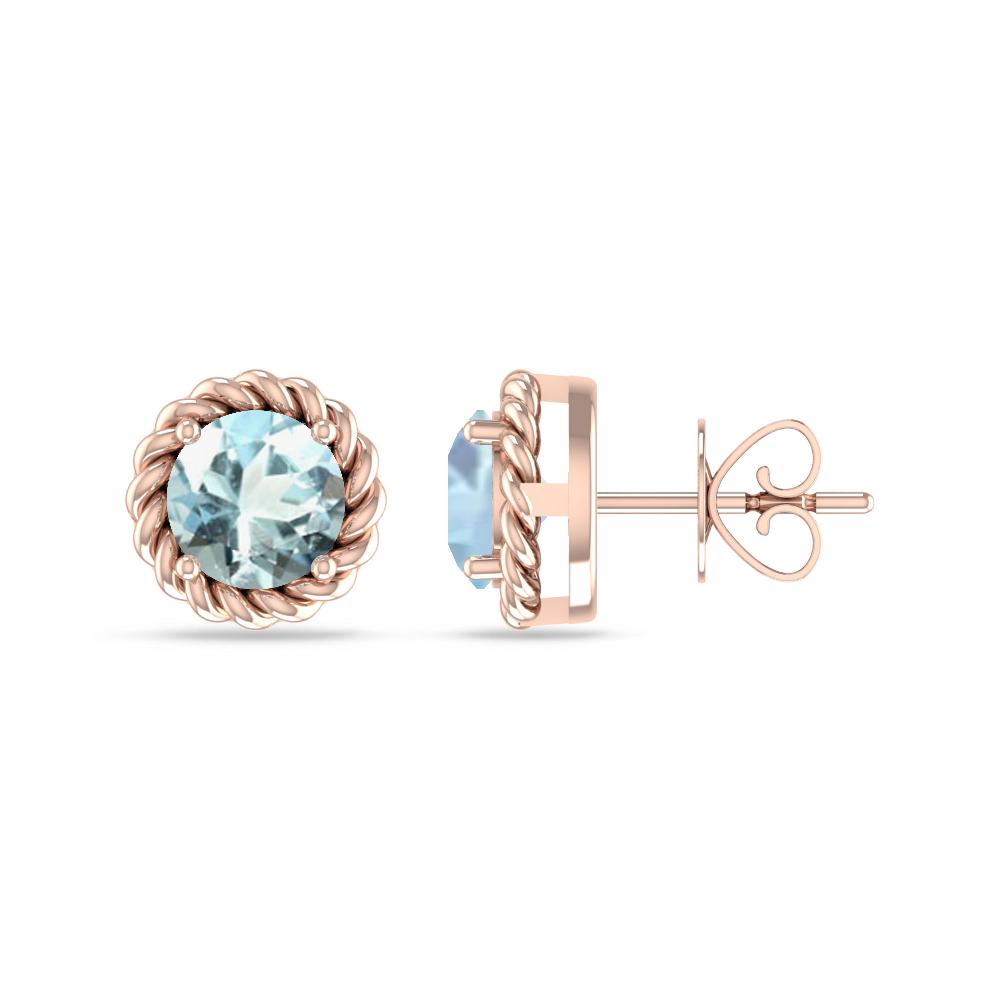 Rose Gold - Aquamarine