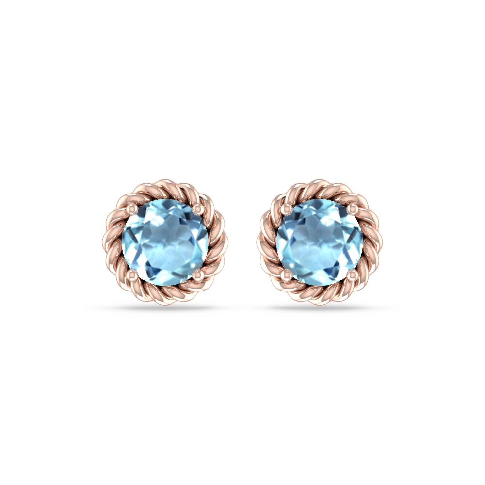 Rose Gold - Aquamarine