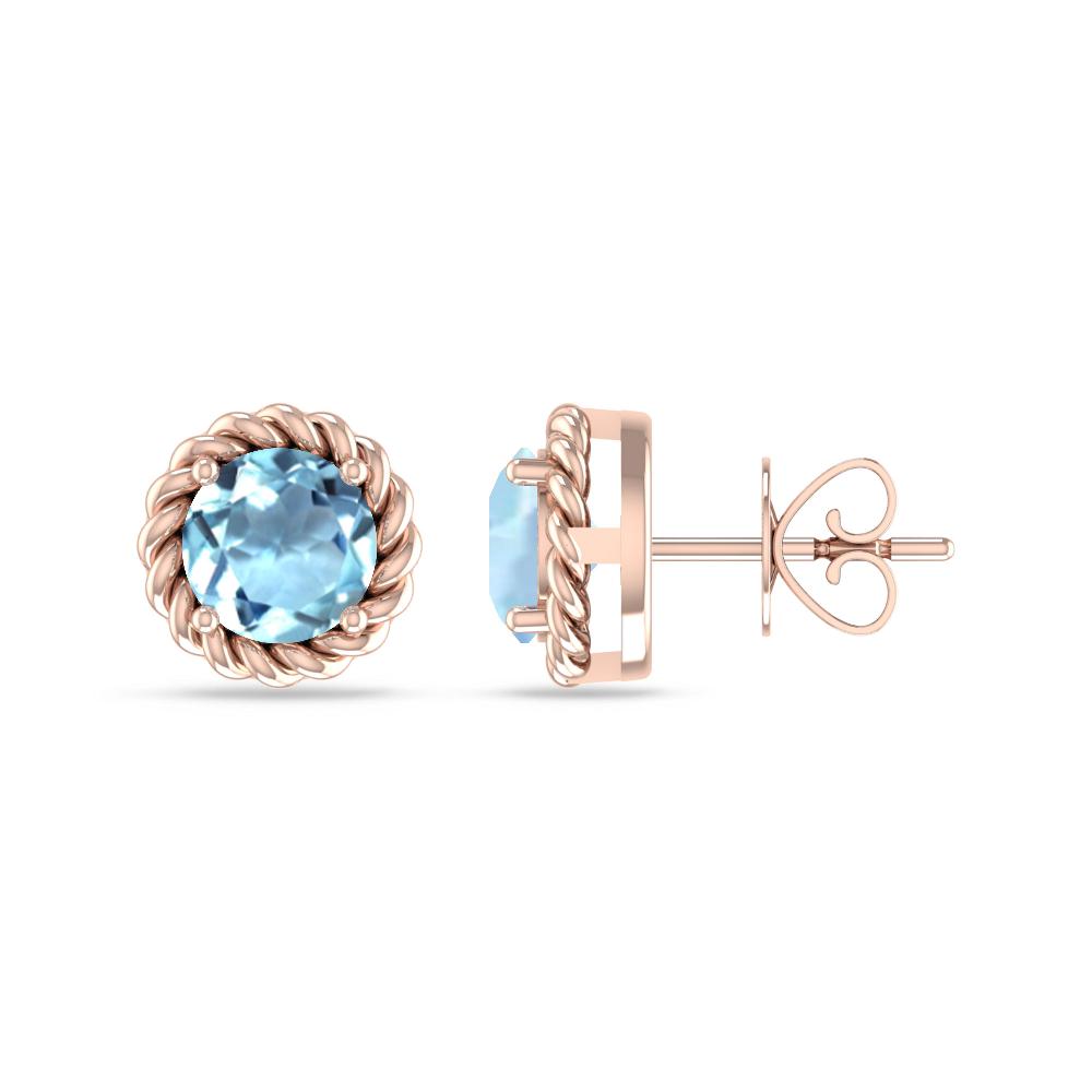 Rose Gold - Aquamarine