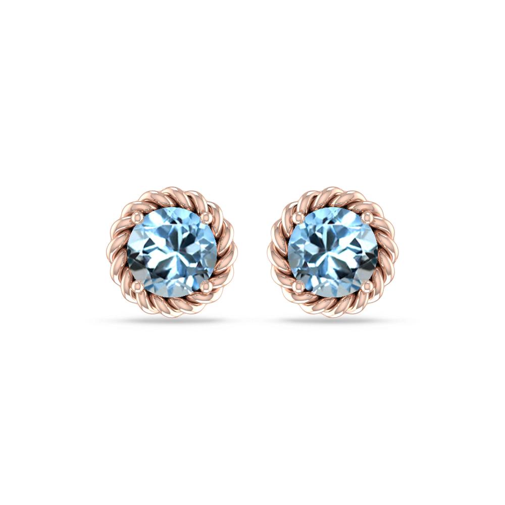 Rose Gold - Aquamarine