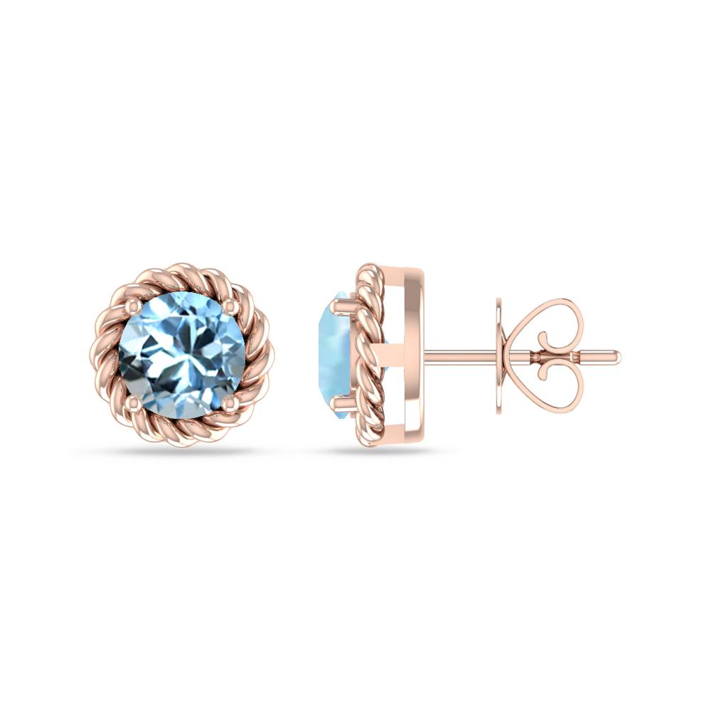 Rose Gold - Aquamarine