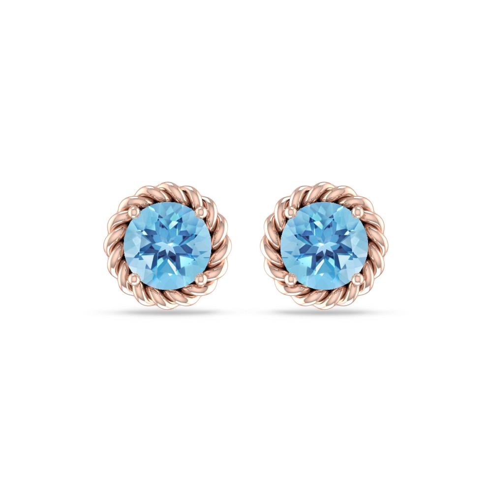 Rose Gold - Blue Topaz
