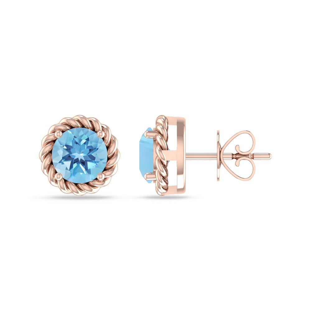 Rose Gold - Blue Topaz