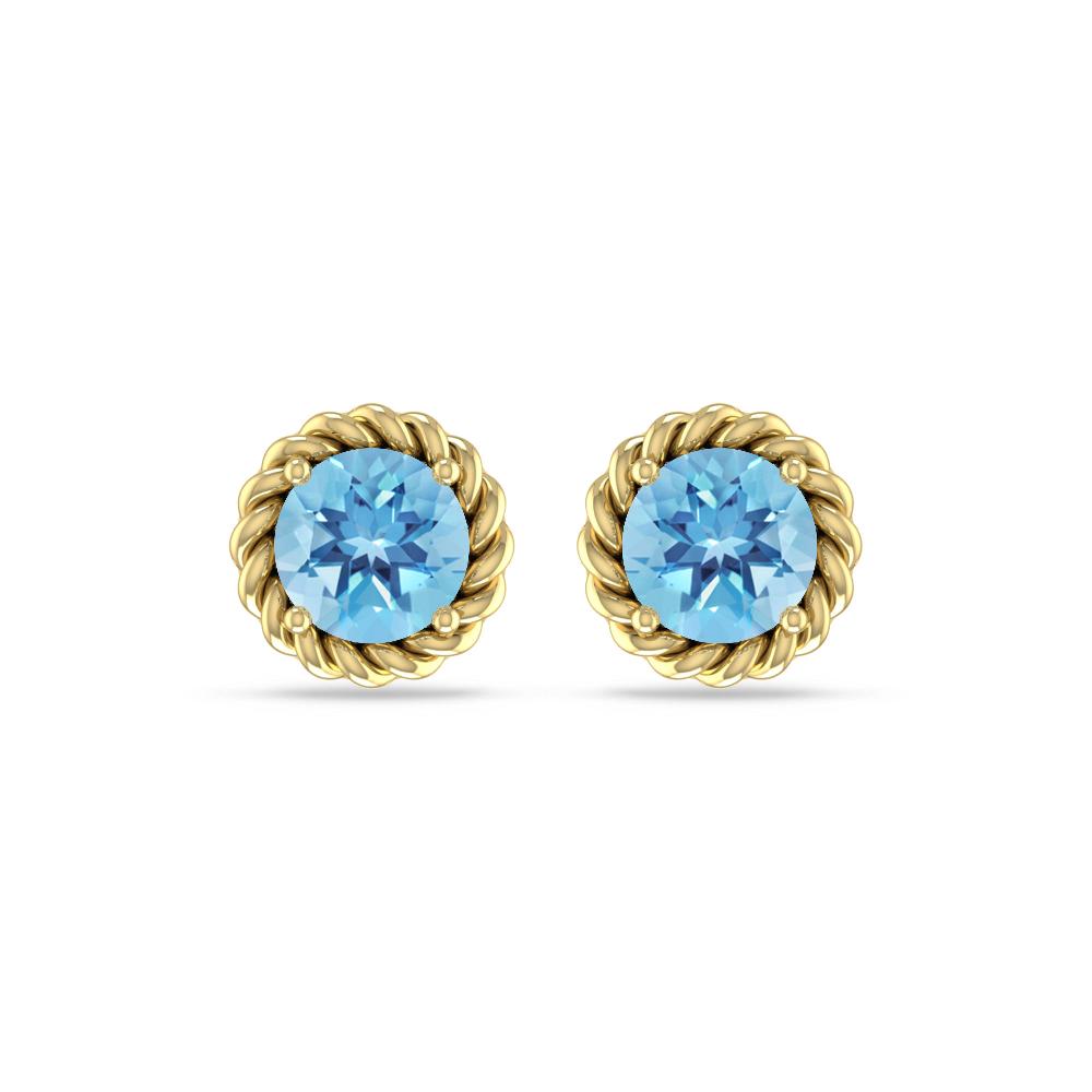 Yellow Gold - Blue Topaz
