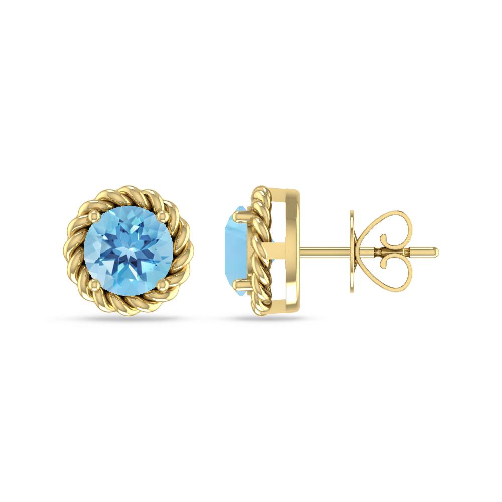 Yellow Gold - Blue Topaz