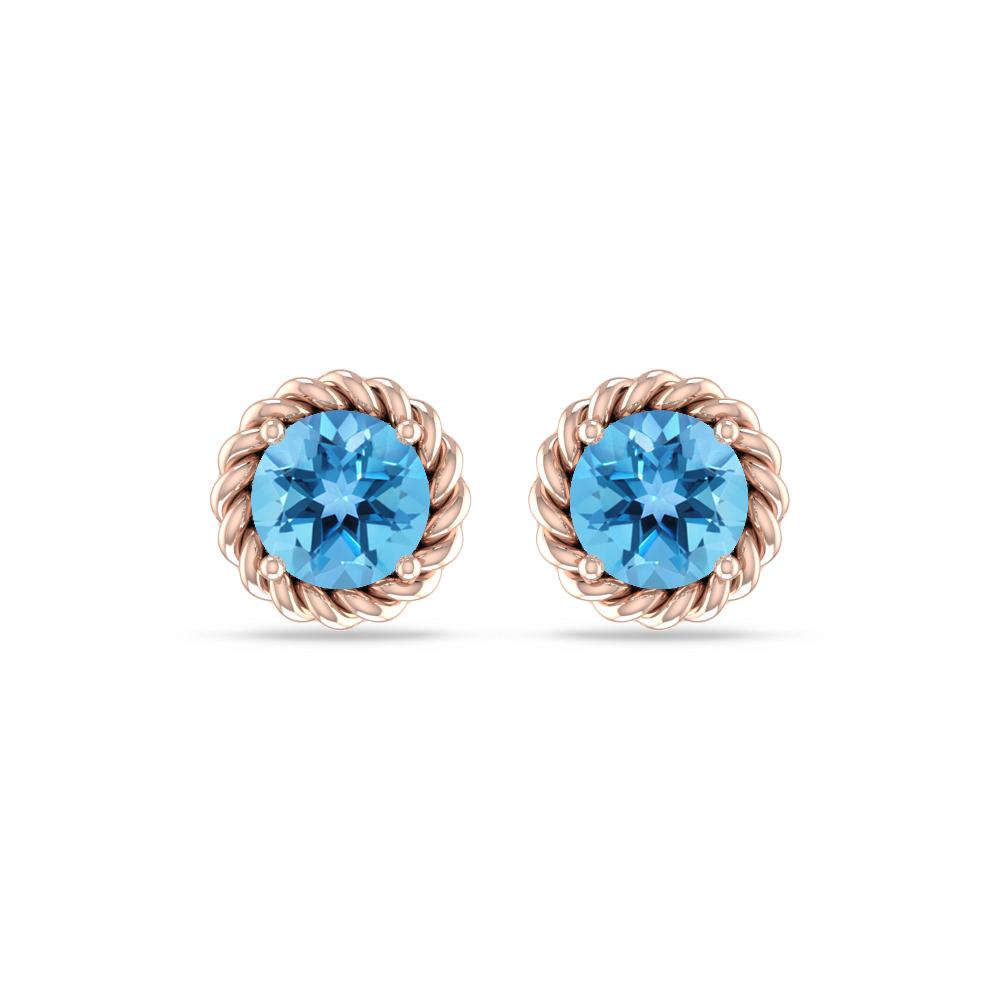 Rose Gold - Blue Topaz