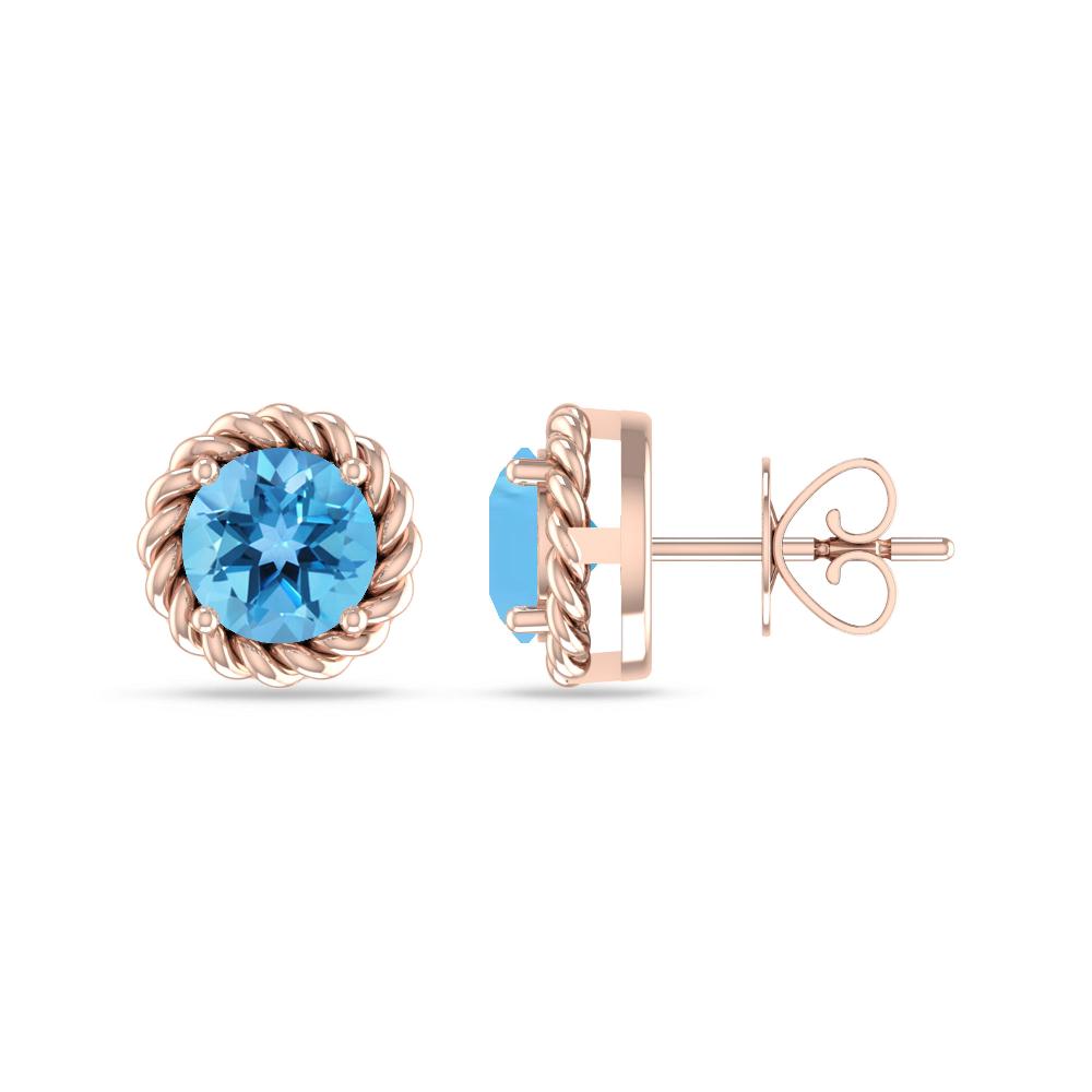 Rose Gold - Blue Topaz