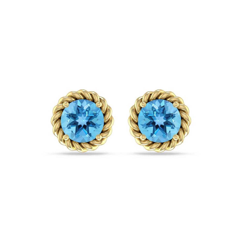 Yellow Gold - Blue Topaz