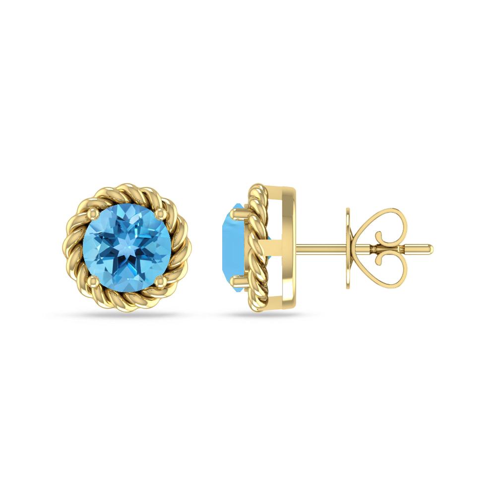 Yellow Gold - Blue Topaz