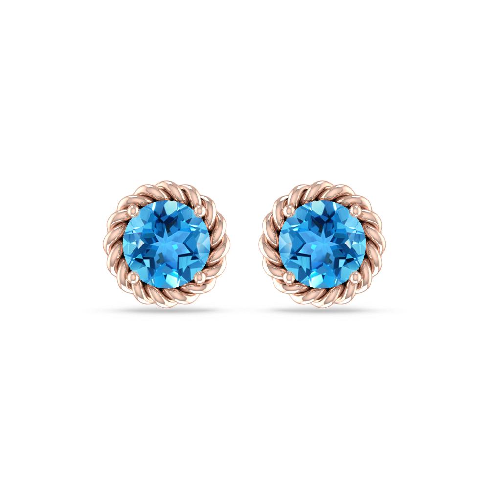 Rose Gold - Blue Topaz