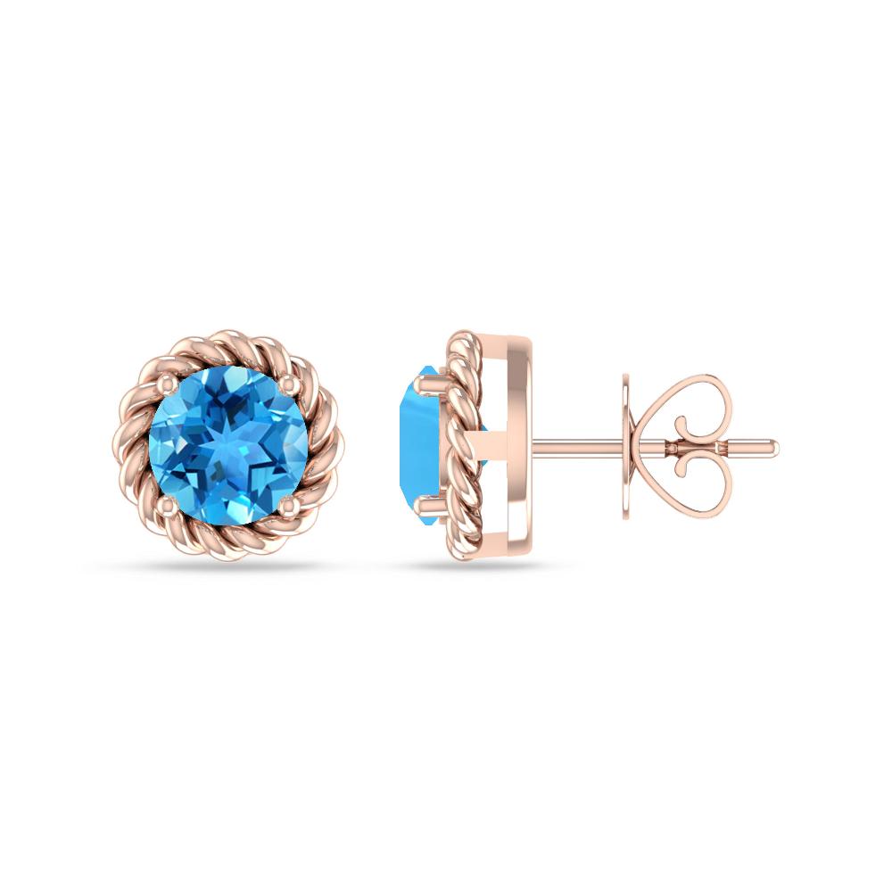 Rose Gold - Blue Topaz