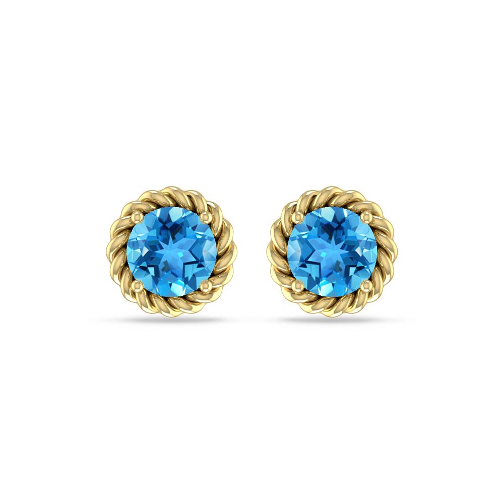 Yellow Gold - Blue Topaz