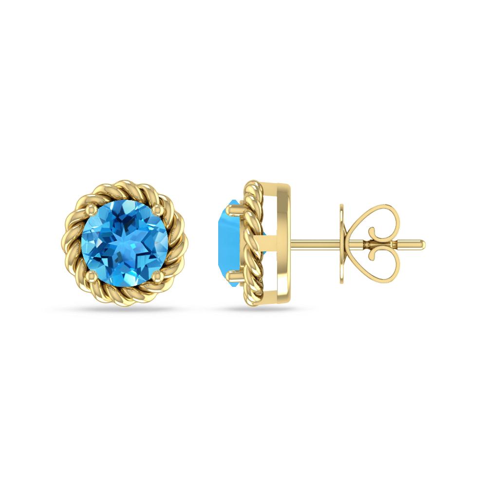 Yellow Gold - Blue Topaz