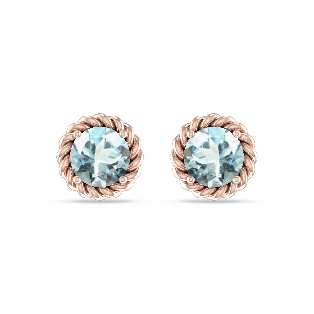 Rose Gold - Aquamarine