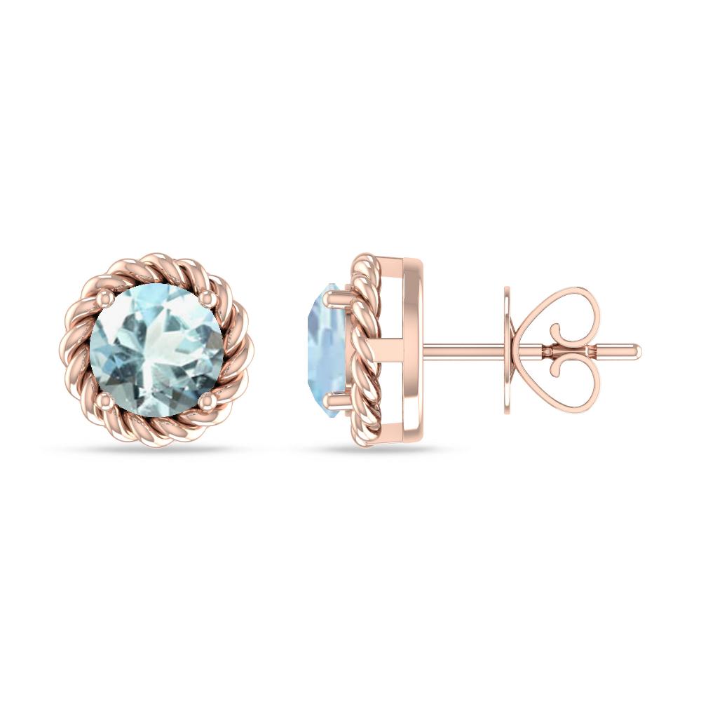 Rose Gold - Aquamarine