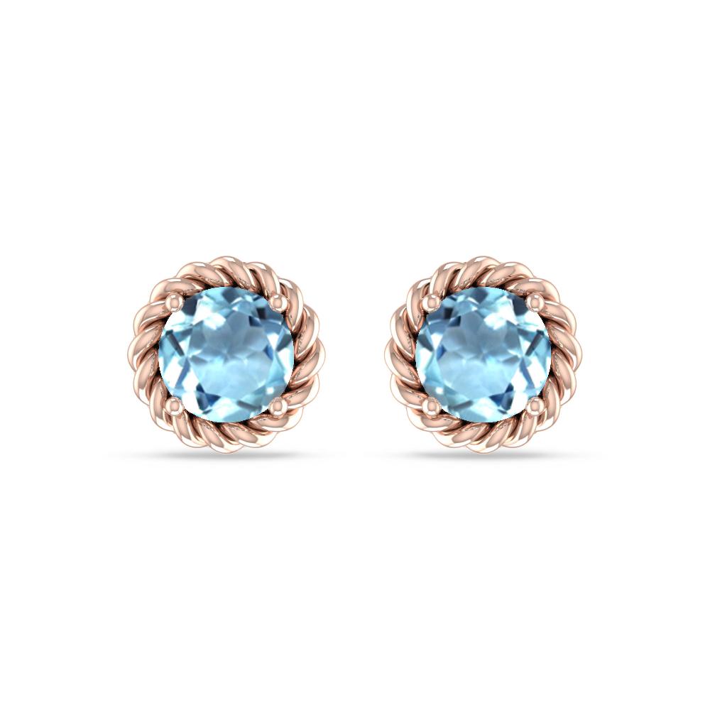 Rose Gold - Aquamarine