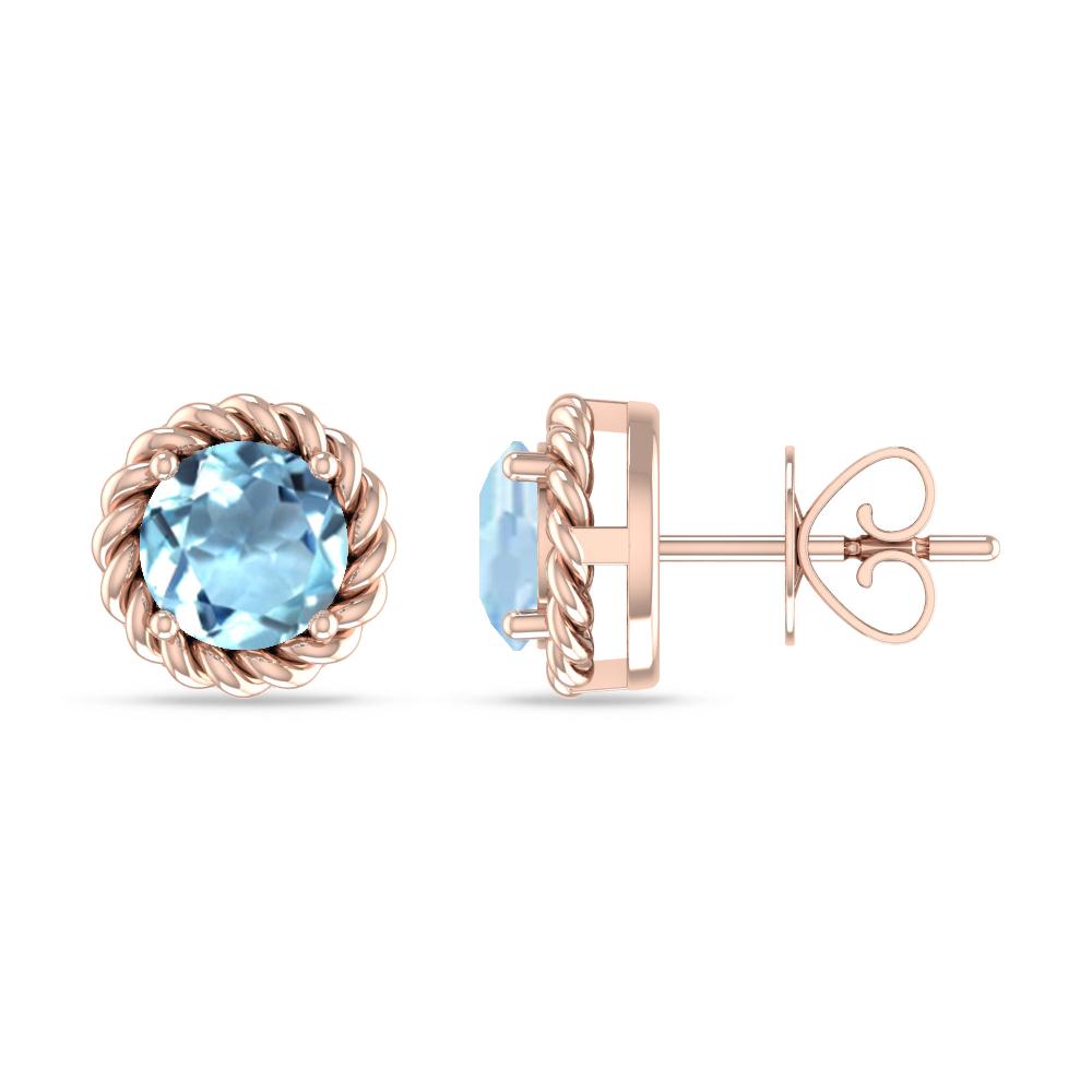 Rose Gold - Aquamarine