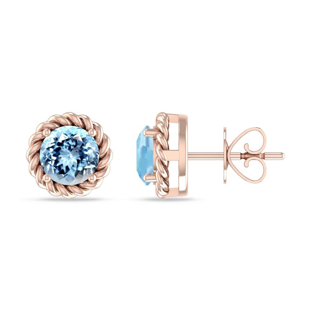 Rose Gold - Aquamarine