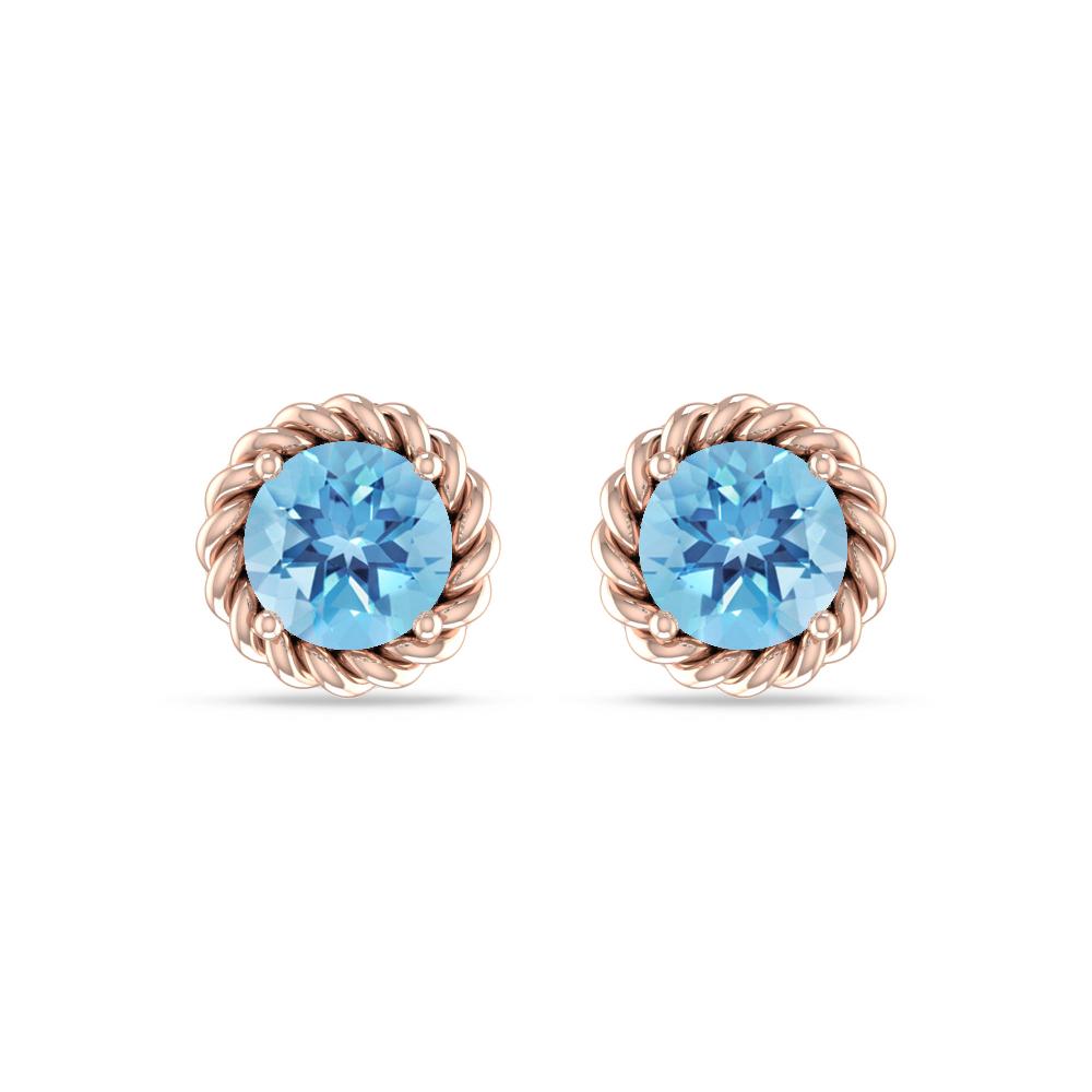 Rose Gold - Blue Topaz