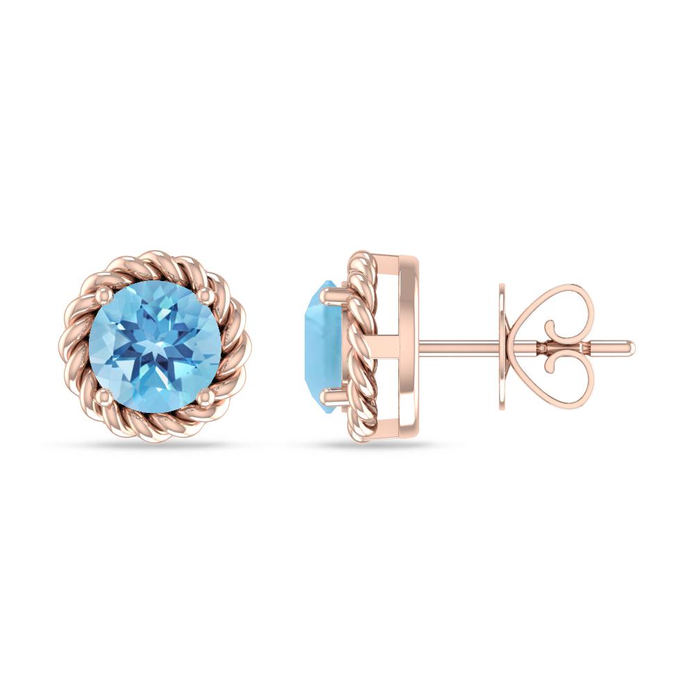 Rose Gold - Blue Topaz