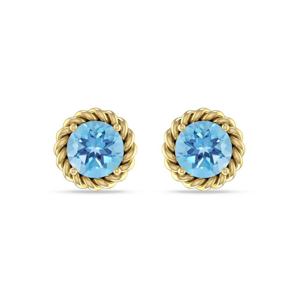 Yellow Gold - Blue Topaz