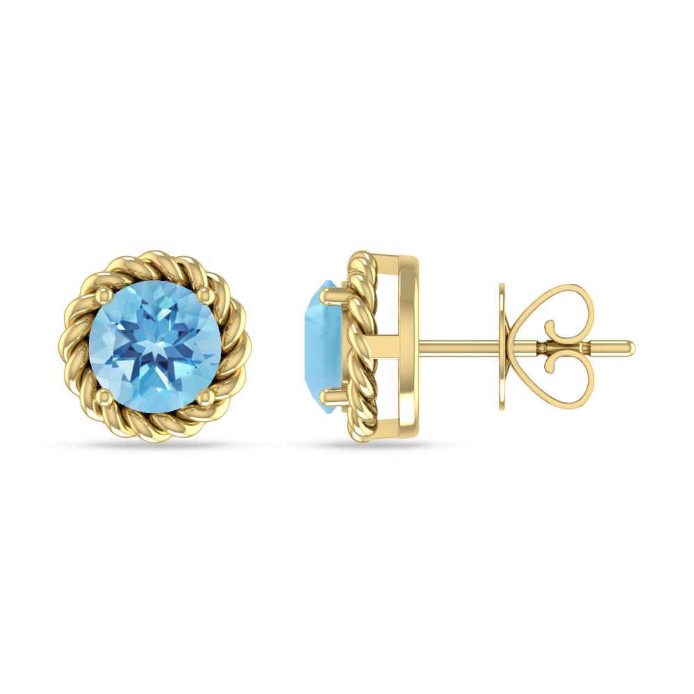 Yellow Gold - Blue Topaz