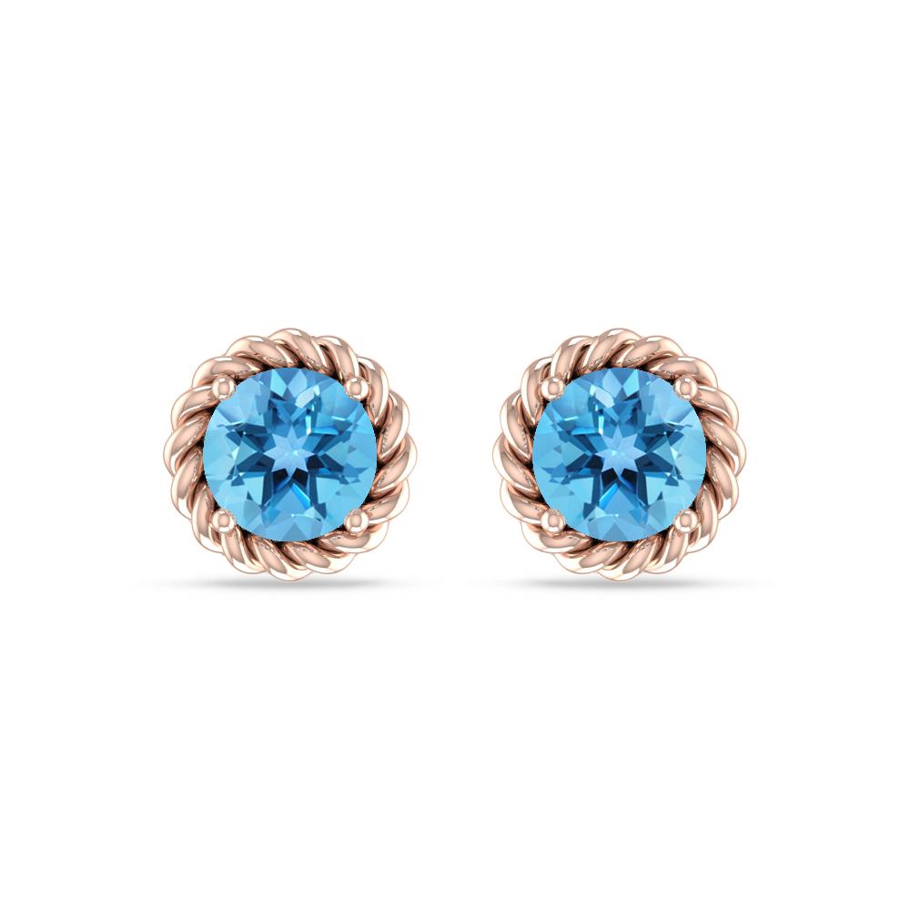 Rose Gold - Blue Topaz