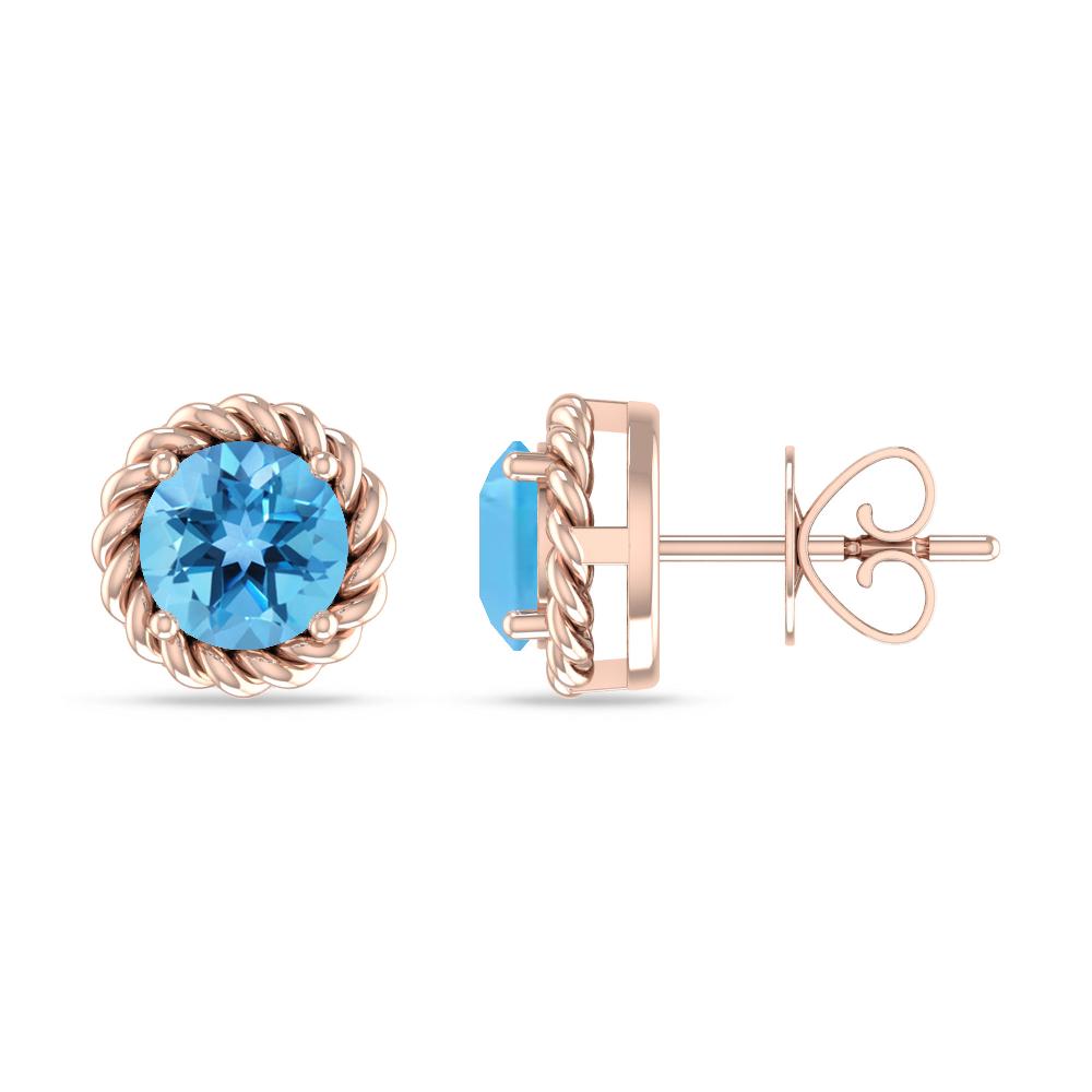 Rose Gold - Blue Topaz