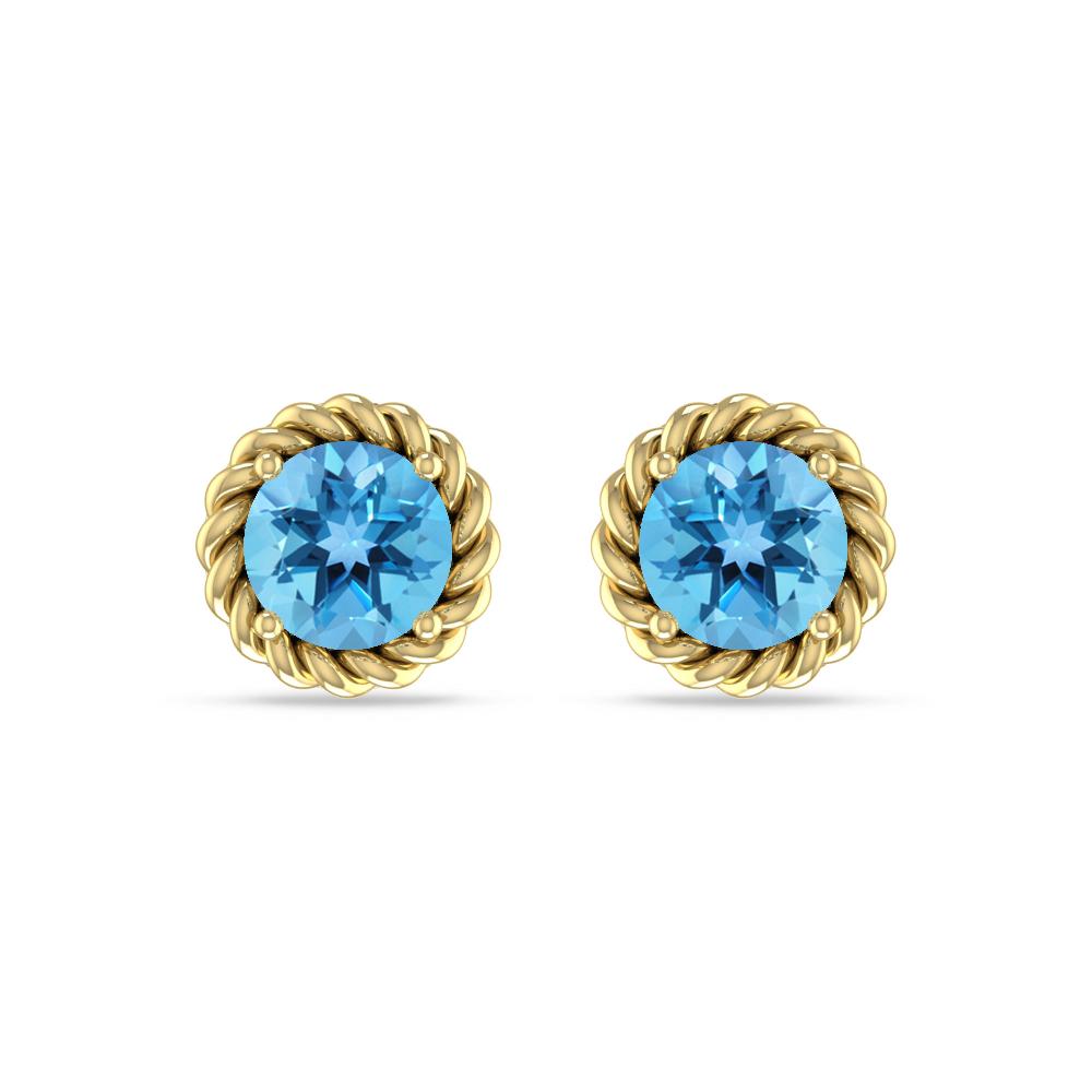 Yellow Gold - Blue Topaz