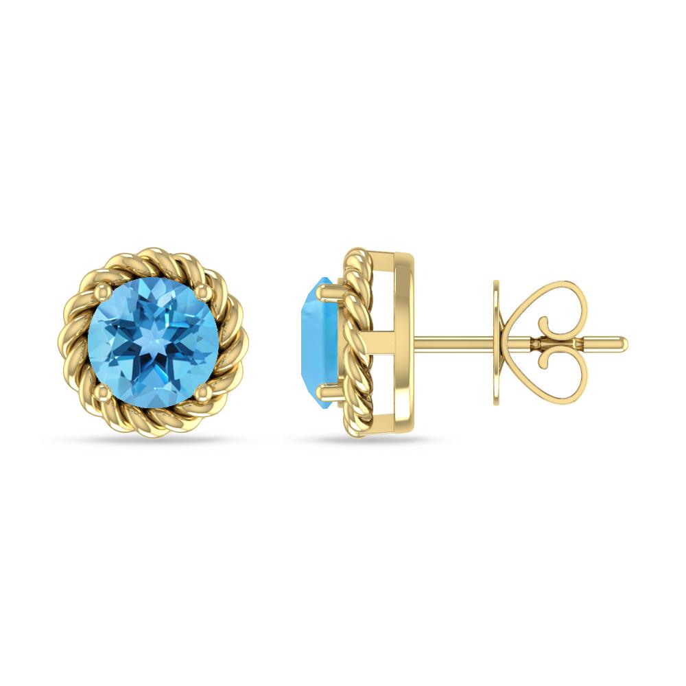 Yellow Gold - Blue Topaz