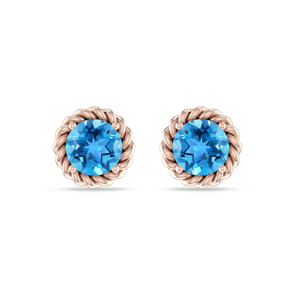 Rose Gold - Blue Topaz