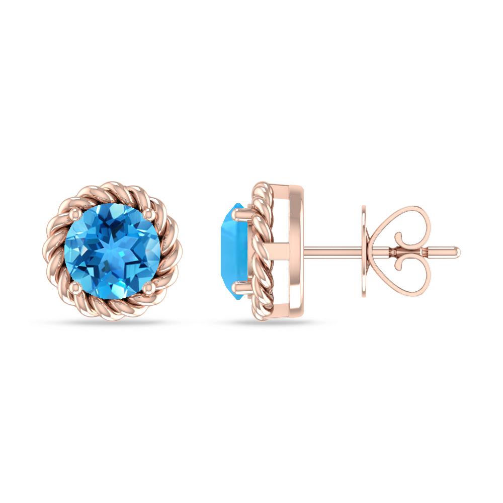 Rose Gold - Blue Topaz