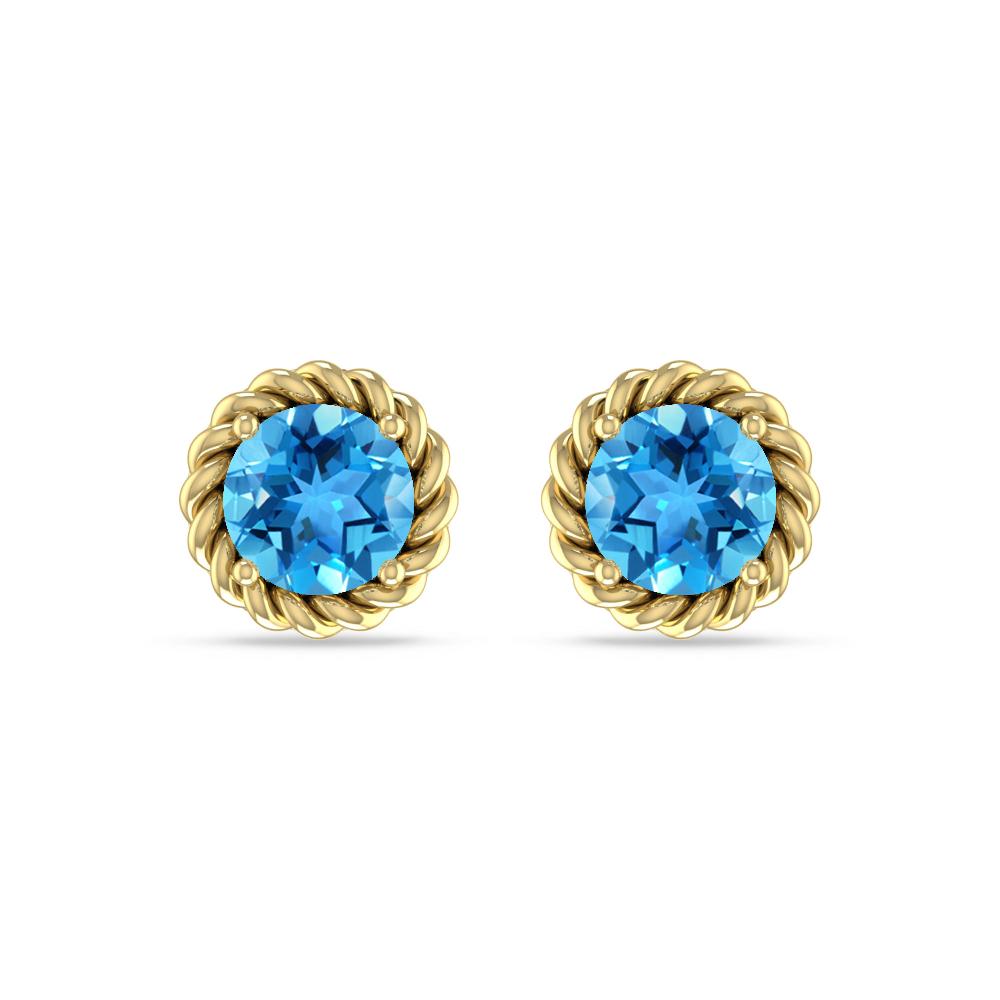 Yellow Gold - Blue Topaz