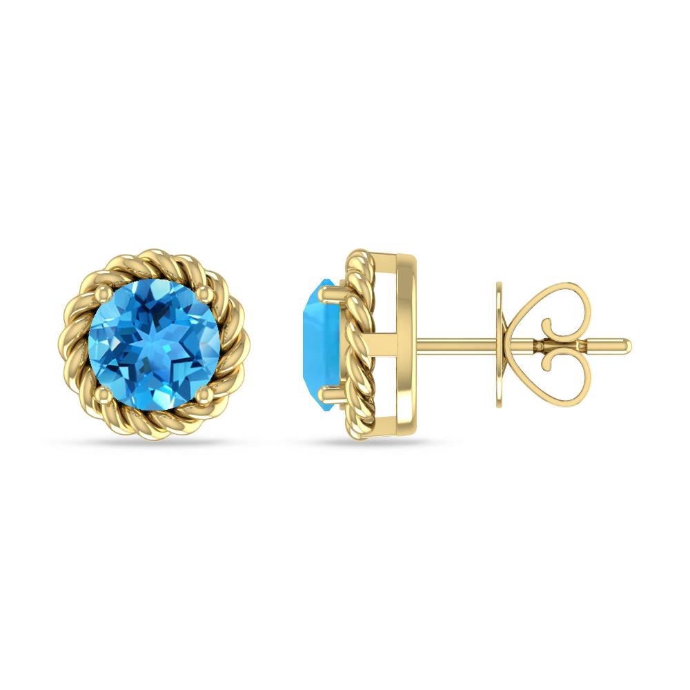 Yellow Gold - Blue Topaz